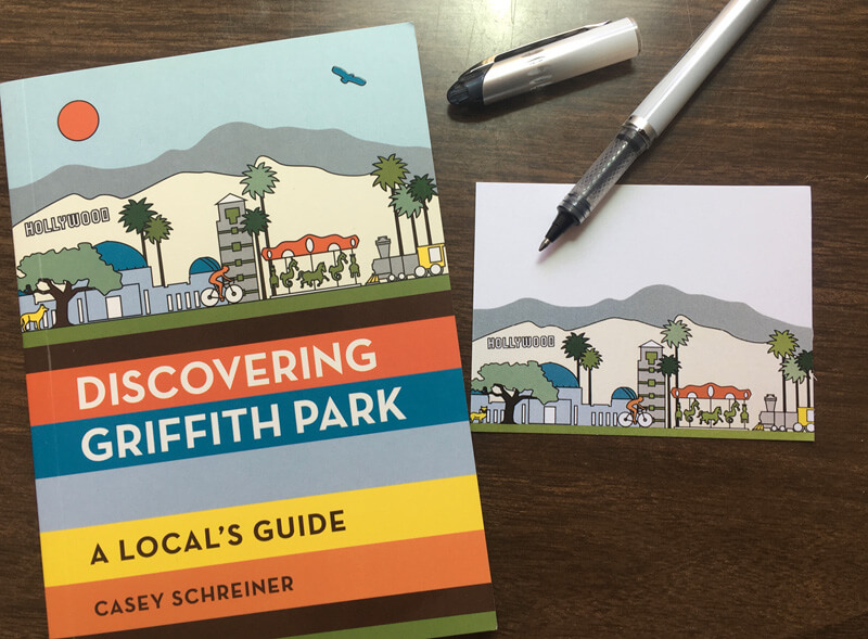 An adhesive bookplate for a signed copy of Discovering Griffith Park